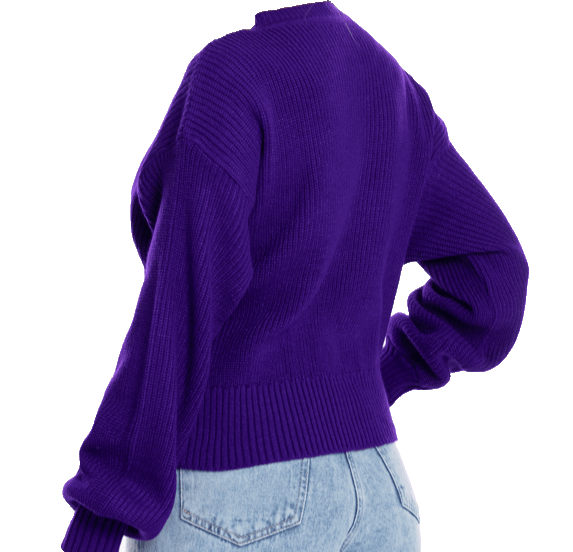 Katies Acrylic Wool Sweater Ribbed Knit Purple Women's Luxury | Size 12