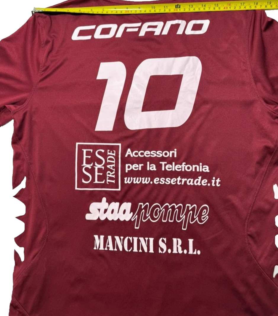 Kappa Torino Soccer Jersey #10 Cofano Men's Large Maroon White Rare Vintage Kit