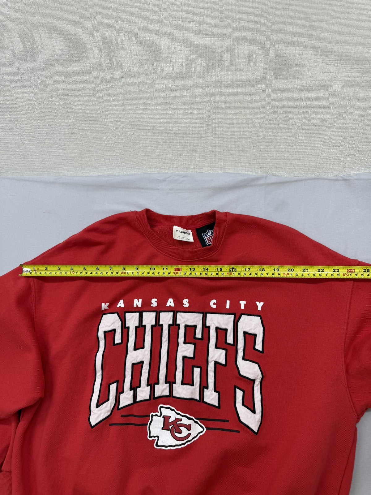 Pull&Bear NFL Chiefs Red Crewneck Sweatshirt L Graphic Print