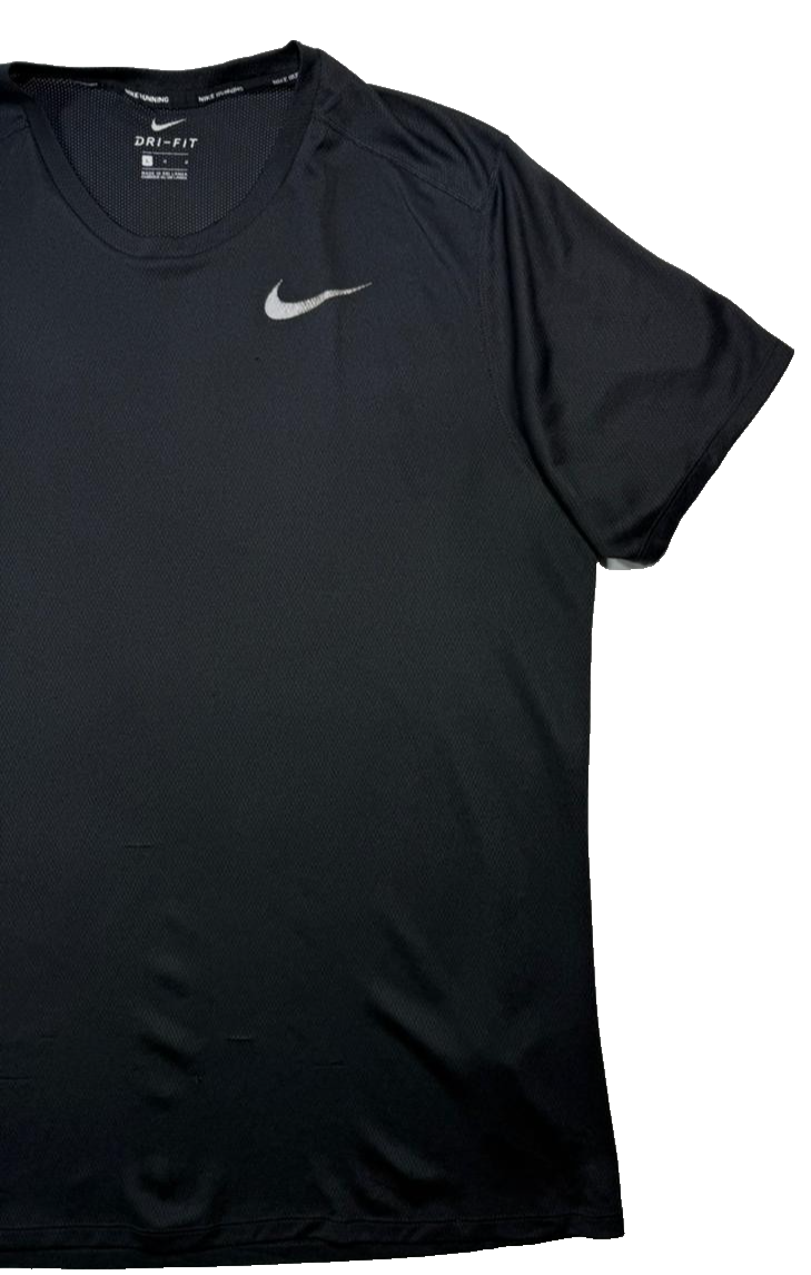 Black Nike Dri-FIT Miler Men's Short-Sleeve Running Top - Size L