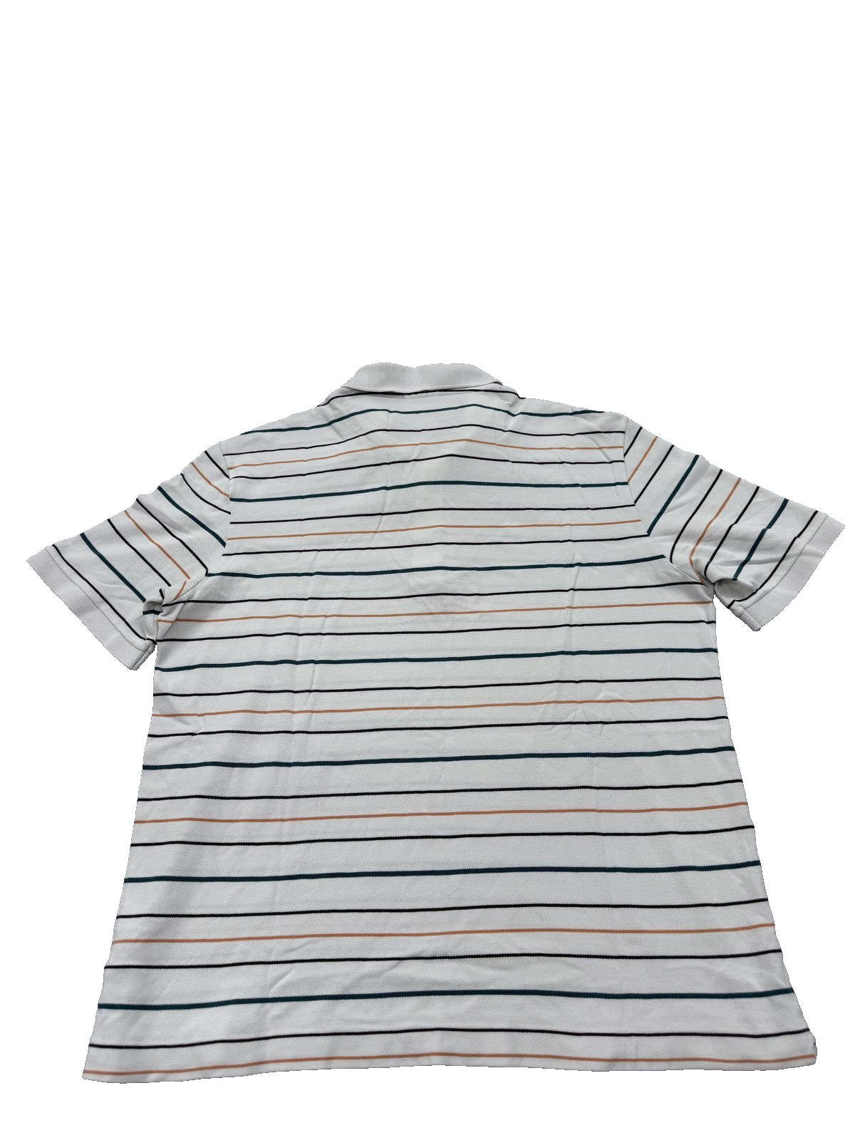 Lacoste Men's White Striped Short Sleeve Polo Shirt 5191L Cotton