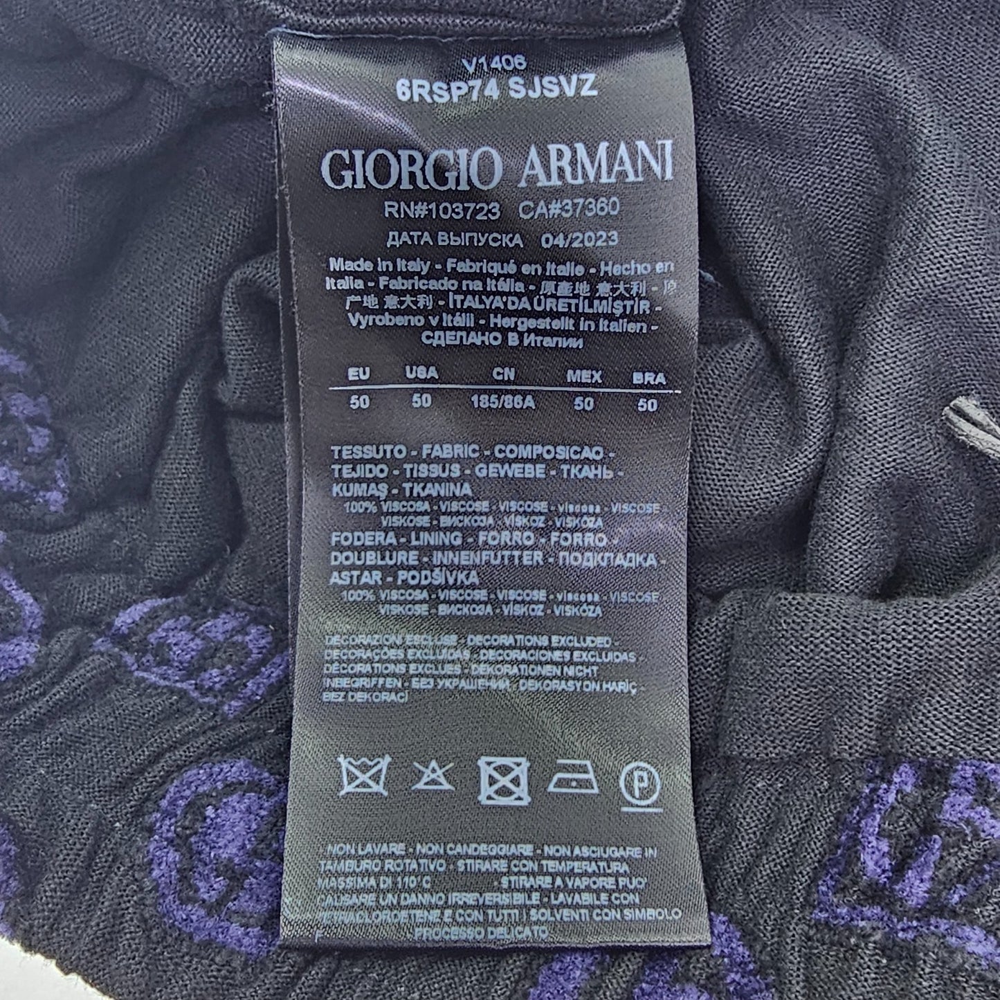Giorgio Armani Cotton Bermuda Logo Shorts In Black 50 BNWT