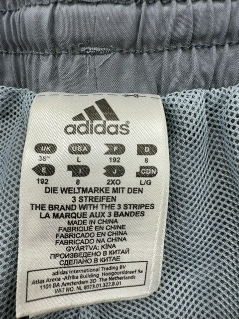 Adidas Men's Grey Track Joggers XL 3-Stripes Tricot Open Hem
