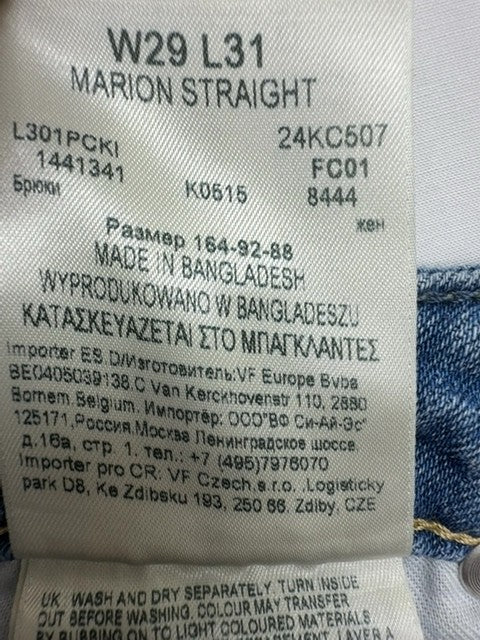 Lee Men Light Wash Blue Straight Leg Jeans Waist Size Regular Cotton