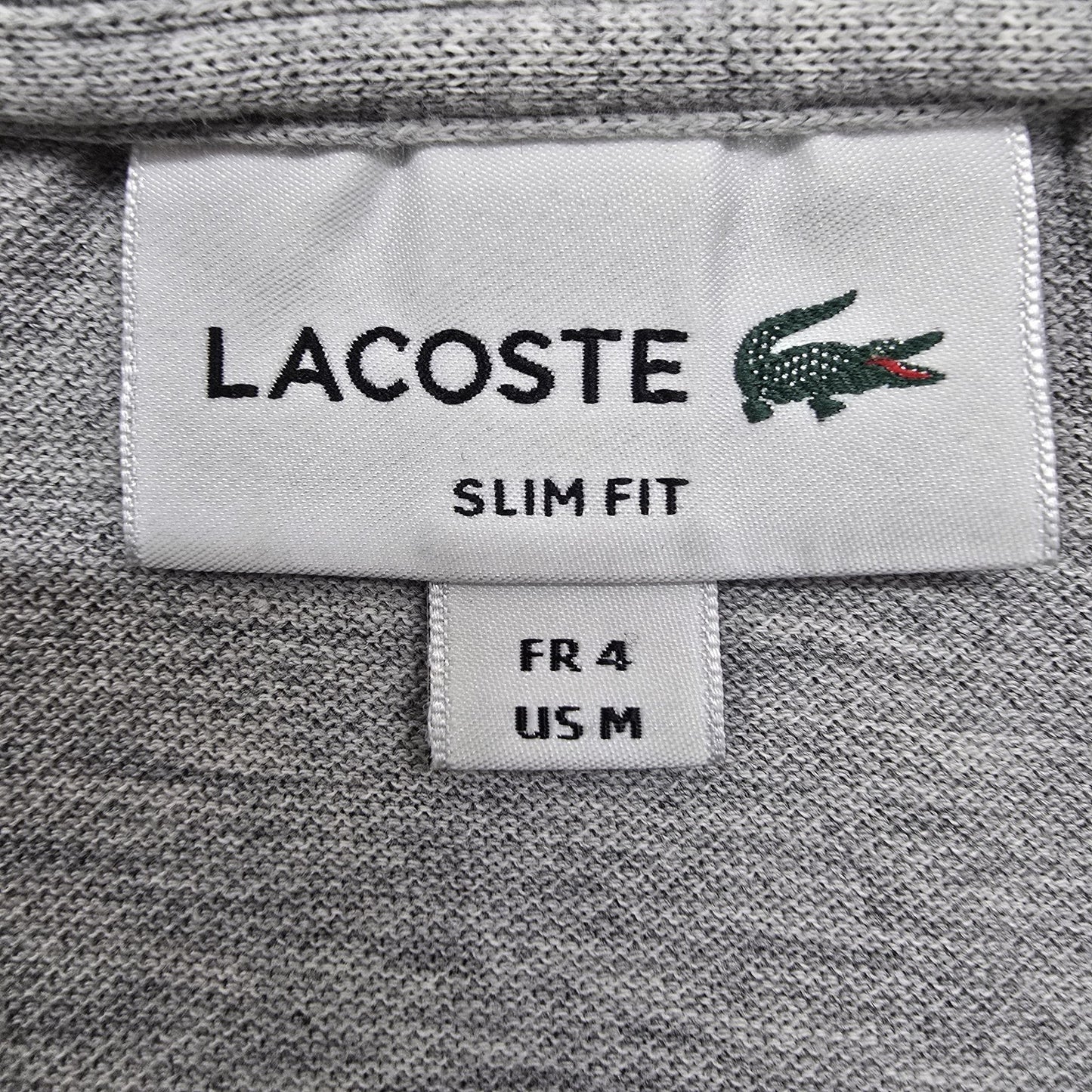 Lacoste Men's Gray Slim Fit Polo Shirt Size M