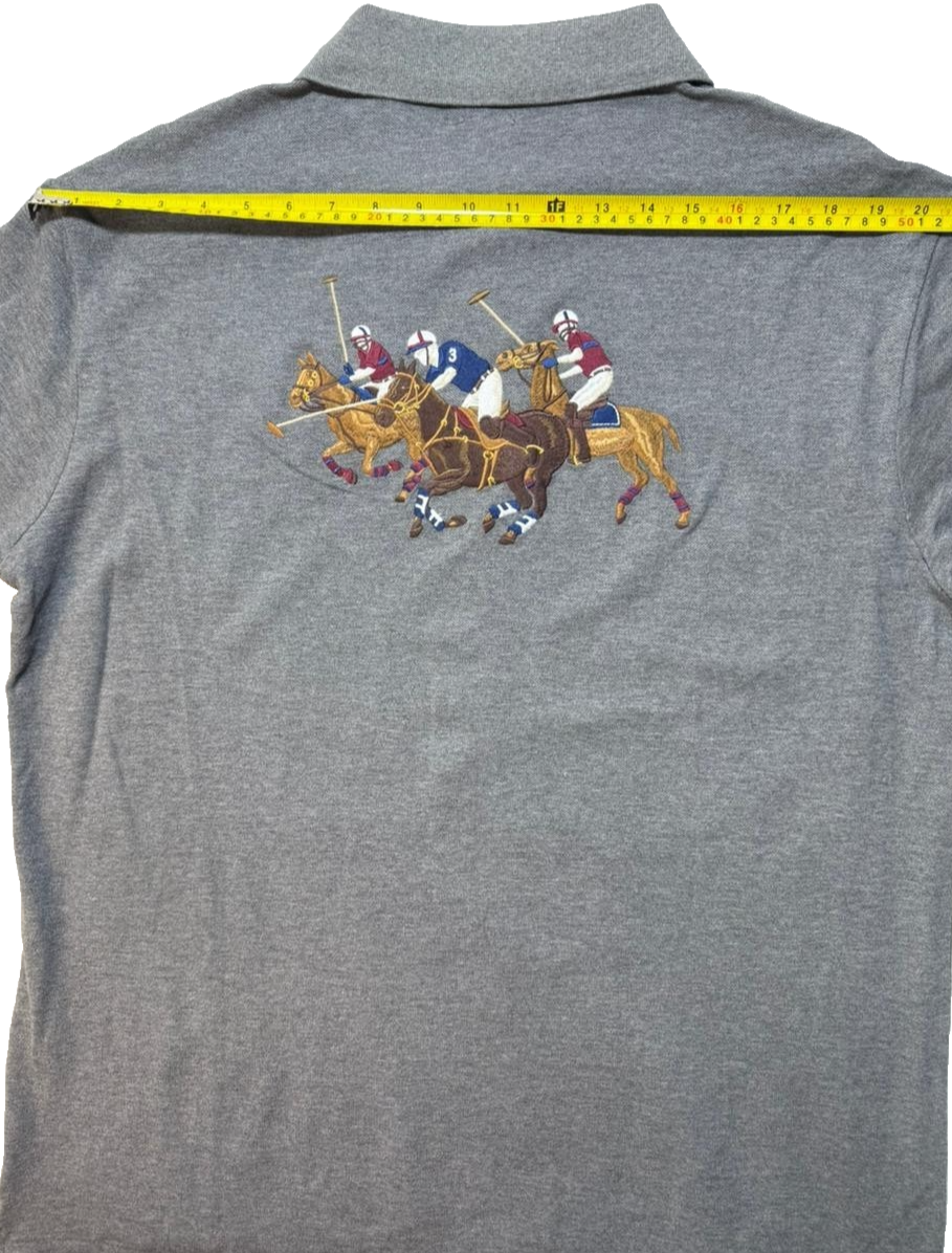 Ralph Lauren Men's Gray Polo Shirt Size XL Embroidered Polo Players