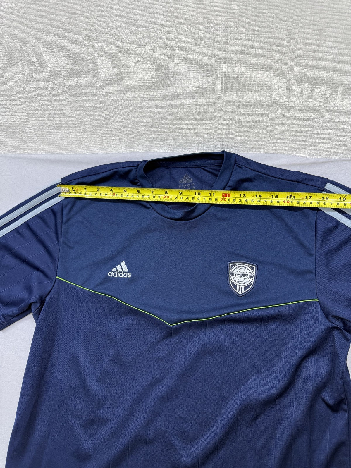 Adidas Men's Navy Striped Short Sleeve Jersey AEROREADY 2008