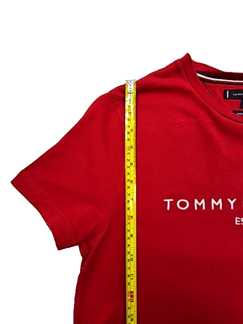Tommy Hilfiger Men's Red Organic Cotton T-Shirt Crewneck Size M
