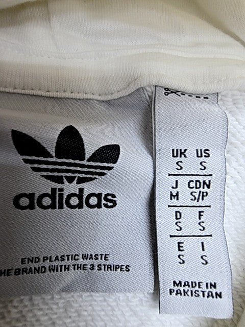 Adidas Unisex Originals White Pullover Hoodie End Plastic Waste Regular