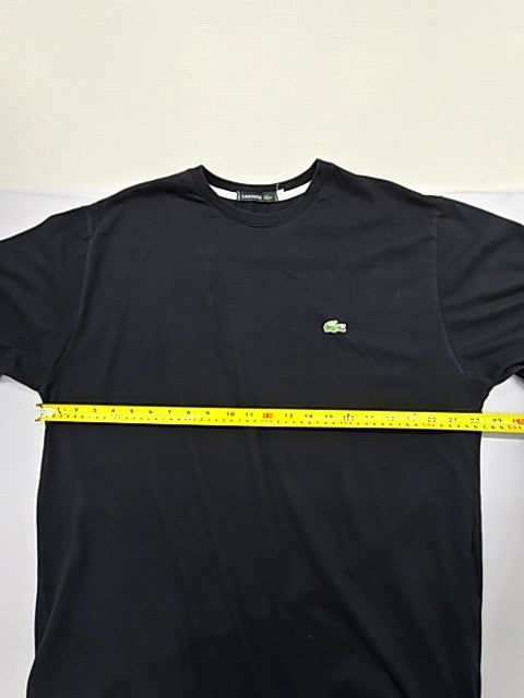 Lacoste Men's XL Black Cotton Short Sleeve Crew Neck T-Shirt Croc Logo