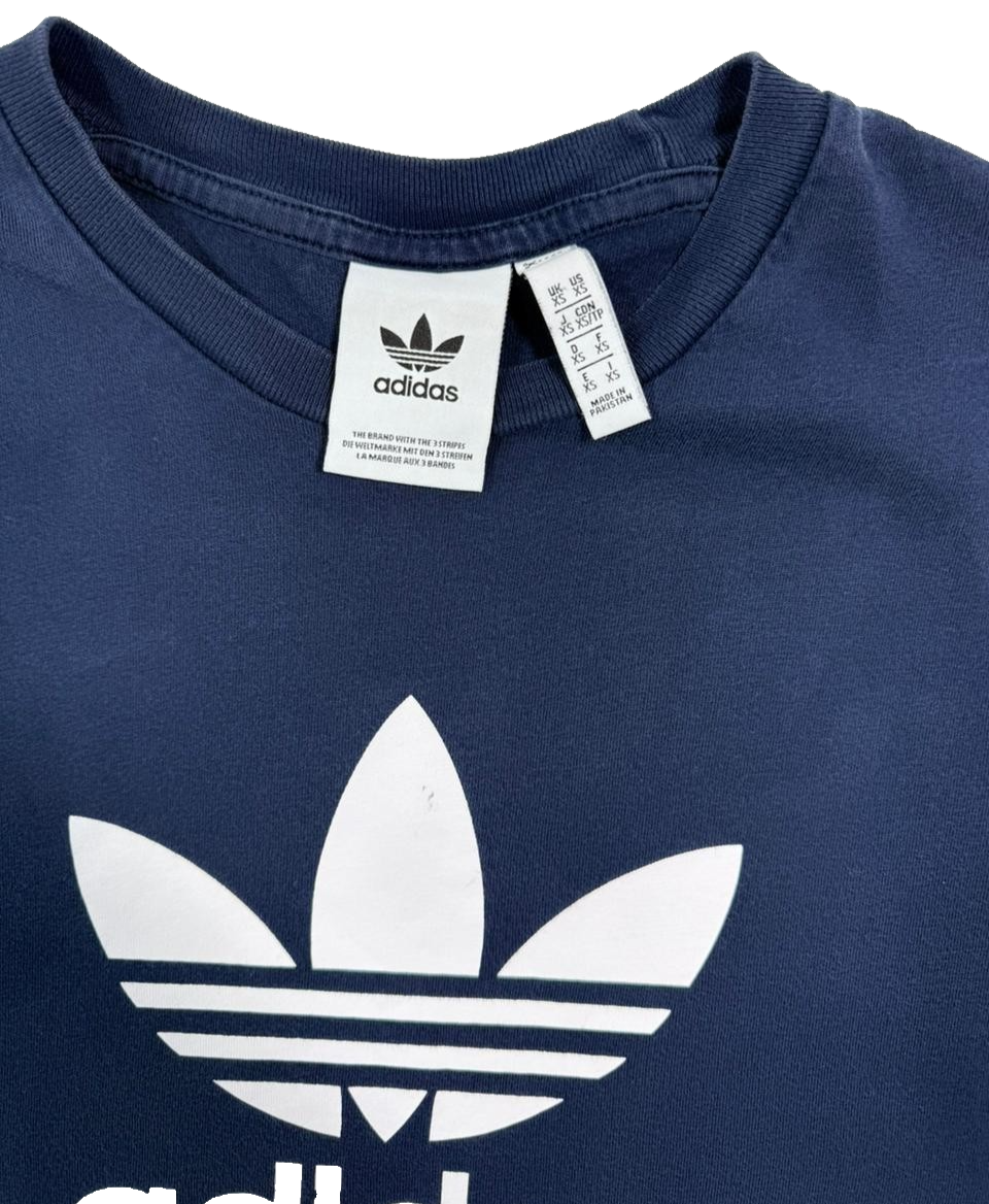 Adidas Originals Navy Blue Trefoil Logo T-Shirt Unisex Size XS