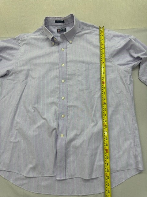 Chaps Light Blue XL 17-17.5" Dress Shirt Wrinkle Free Stretch Cotton Long Sleeve