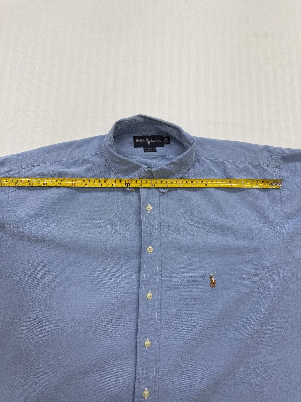Ralph Lauren Men Light Blue Chambray Button-Up 2XL