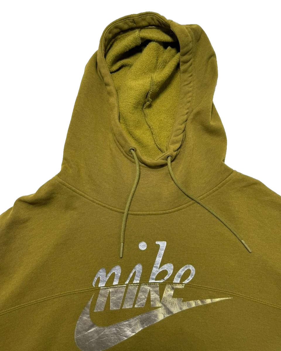 Nike Olive Green Cropped Hoodie Pullover Women's Size S
