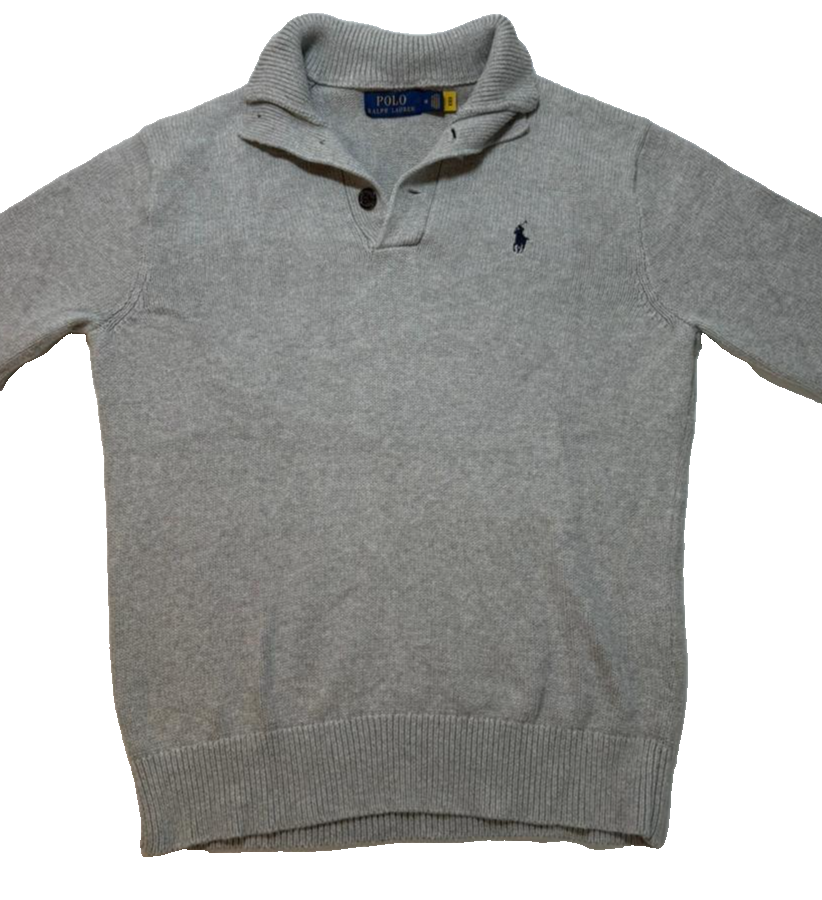 Polo Ralph Lauren Grey Knit Shawl Collar Sweater Men's M