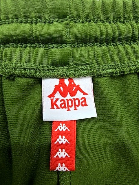 Kappa Men's Green Track Pants Small Side Stripes Tapered Polyester