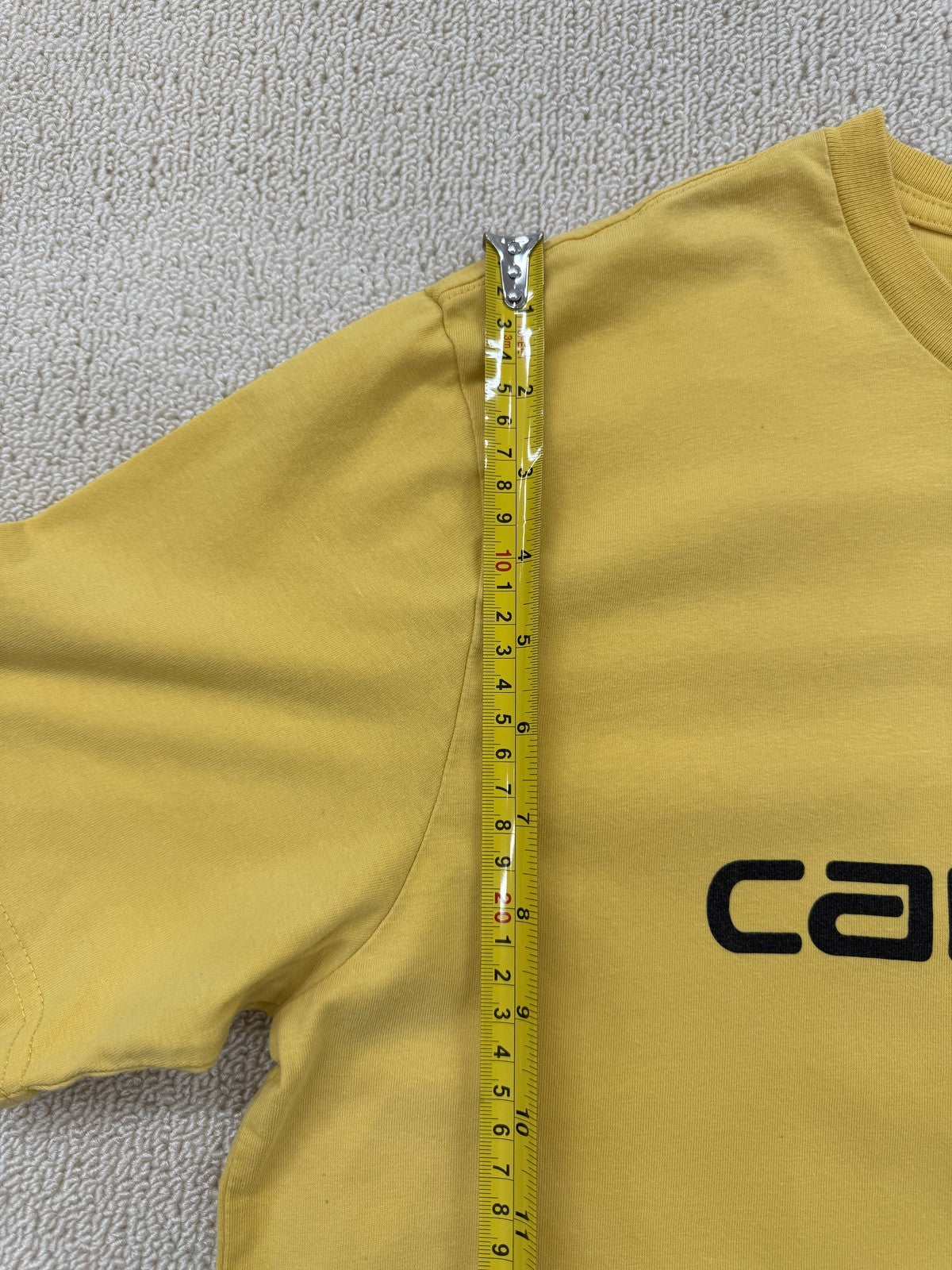 Carhartt Script Logo T-Shirt Yellow Men's Size M Short Sleeve