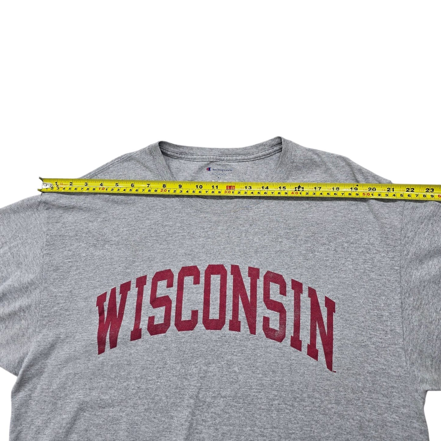 Champion Men's Heather Gray Wisconsin Badgers XL T-Shirt