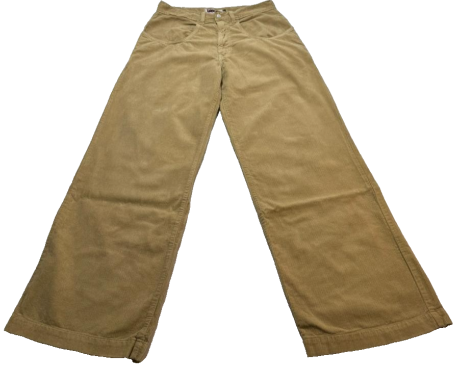 Arnold Lobel Cartoon Embroidered Wide Leg Corduroy Pants | High Rise Unisex Streetwear Pants| Size 38