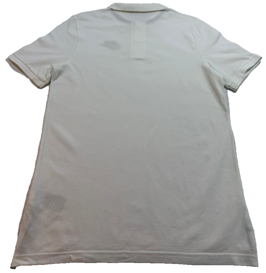 Nike Men's White V-Neck Polo Shirt With Gold Embroidered Logo Size M