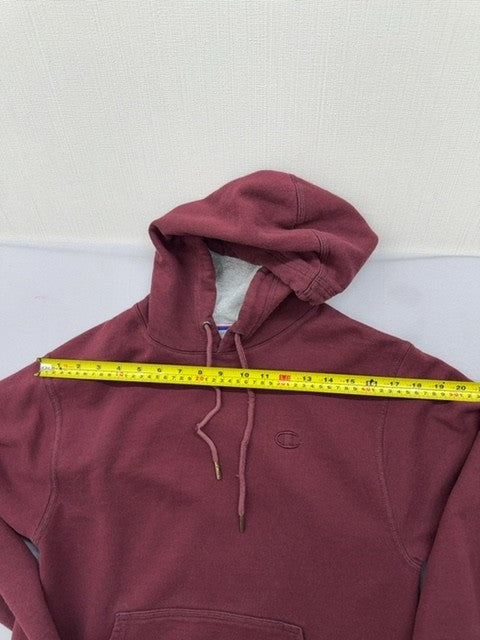 Champion Eco Men's Burgundy S Pullover Fleece Hoodie Embroidered Logo