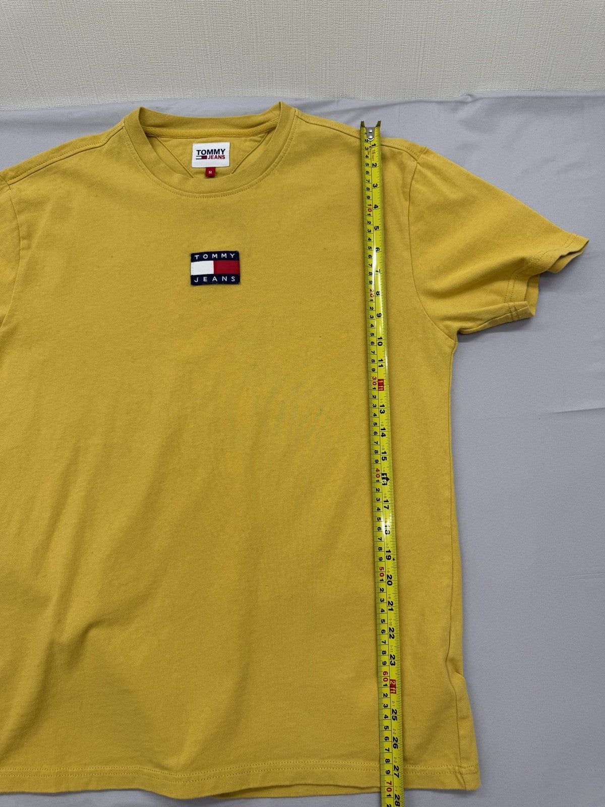 Tommy Jeans Men's Yellow Logo T-Shirt M Regular 100% Cotton