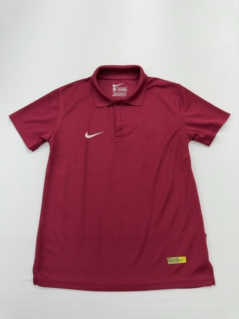 Nike Boys Maroon AeroSwift Quick Dry Polo Shirt Big Kid Size S