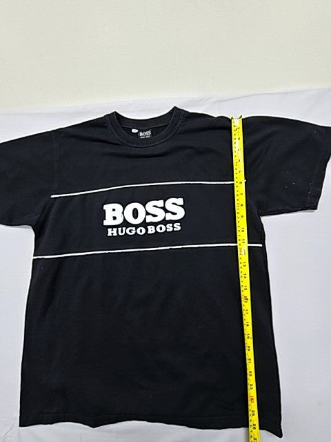 Boss Men's Black Logo Graphic Striped T-Shirt M Regular Cotton