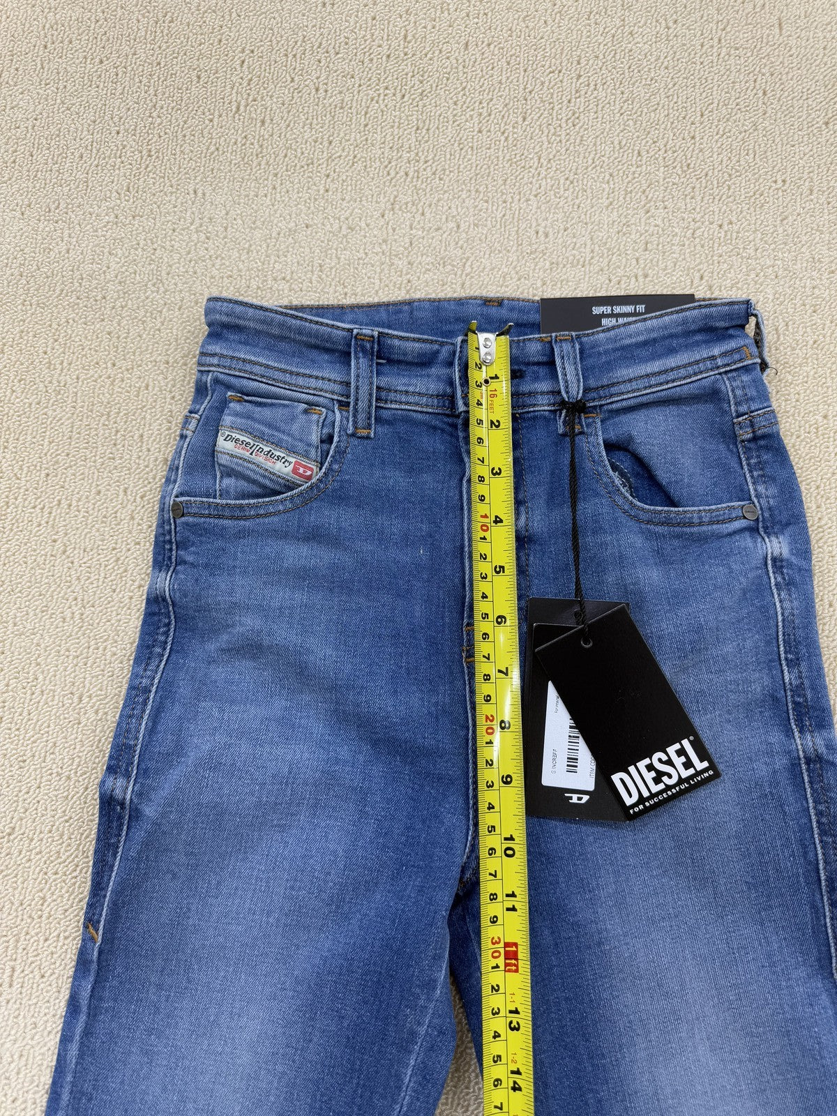 Diesel Women's High Rise Skinny Jeans W24 Blue NWT