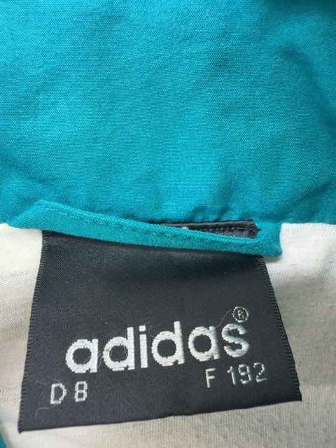 Adidas Unisex Track Jacket Turquoise Three Stripe Retro Nylon D8 F192