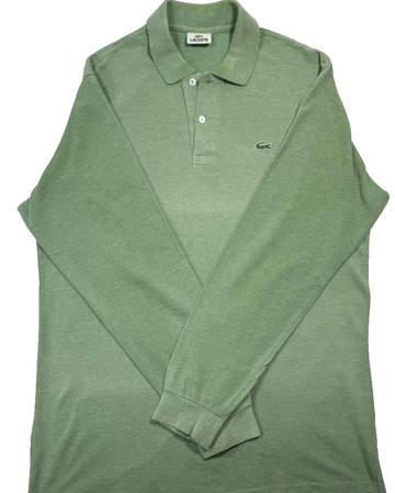 Lacoste Men's Classic Long-Sleeved Pique Polo Shirt In Green - Size S