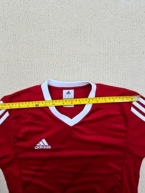 Adidas Red Soccer Jersey V-Neck Short Sleeve Unisex S RN83387