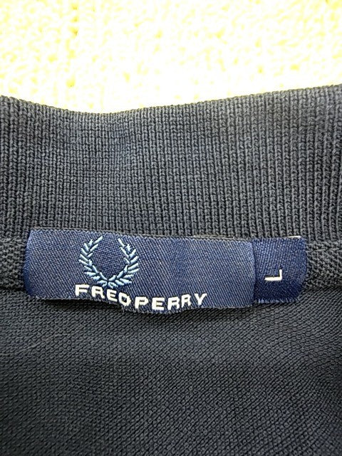 Fred Perry Men's Polo Shirt Navy Blue Cotton Large Short Sleeve