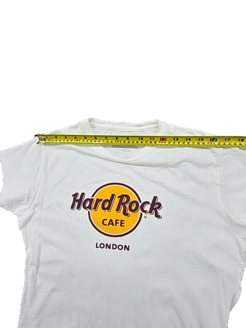 Hard Rock Cafe Unisex White Cotton T-Shirt XL Short Sleeve Crewneck