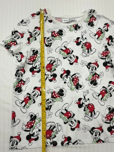 Disney Girls White Mickey Minnie Graphic T-Shirt Size 10/12