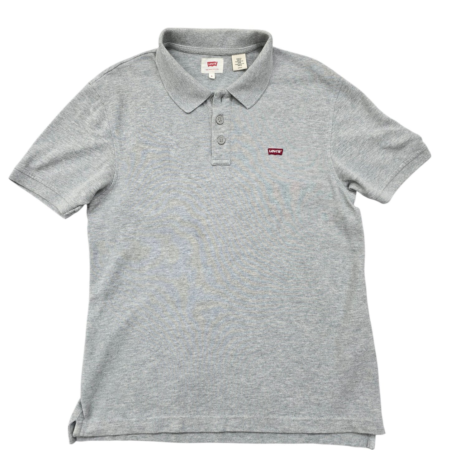 Levi's Men's Gray Polo Short Sleeve Size S Batwing Logo
