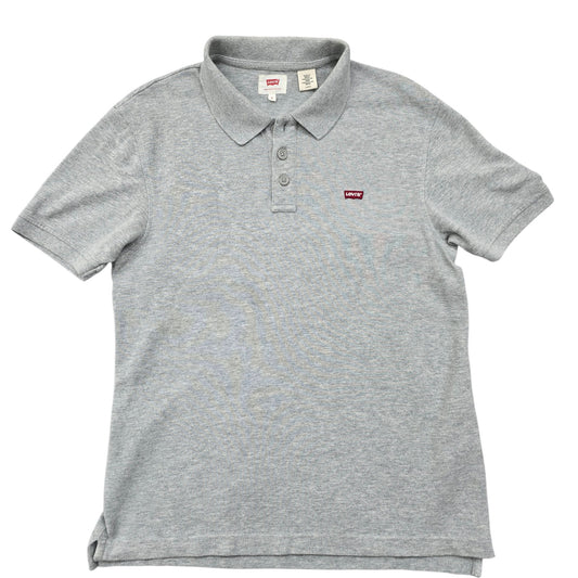 Levi's Men's Gray Polo Shirt – Size S, Logo, Short Sleeve