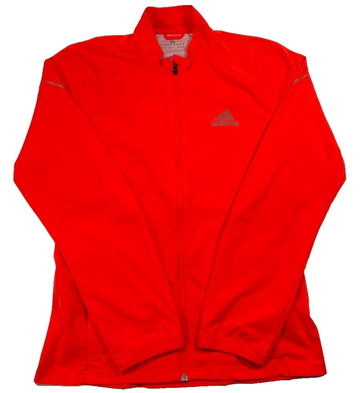 Adidas Men's Neon Orange Climalite Full Zip Running Jacket Size S
