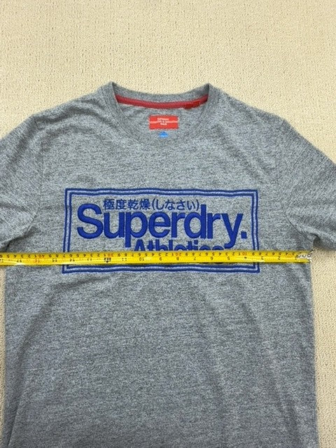 Superdry Men's Grey Marl Athletic T-Shirt Short Sleeve Relaxed Fit