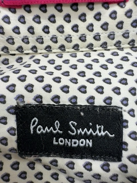 Paul Smith Men Cream Geometric Button-Up Shirt Size Regular Excellent