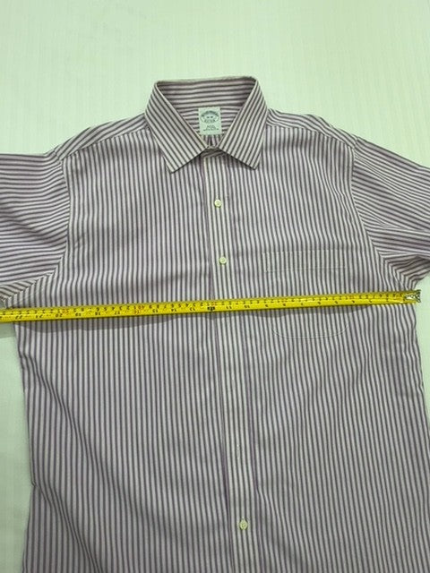 Brooks Brothers Men's Purple Striped Slim Fit Dress Shirt 16-35 French Cuff
