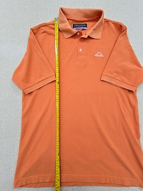 Kappa Men's Orange Polo Shirt Short Sleeve Cotton Logo Collared