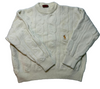 Ferrari Cable Knit Sweater Cream Wool Embroidered Logo Unisex | M