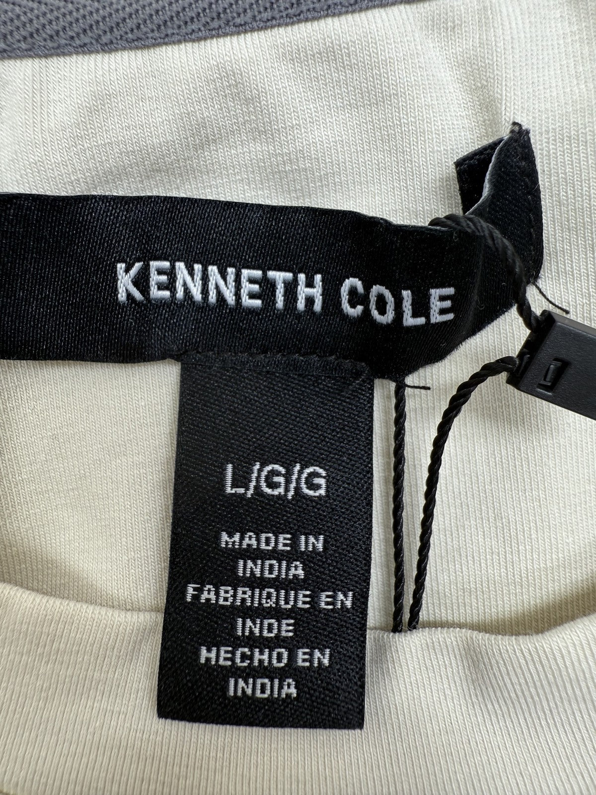 Kenneth Cole Men's White L Short Sleeve Crew Neck T-Shirt Cotton Spandex