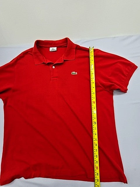 Lacoste L1212 Red Cotton Polo Shirt Men's Size 6 Short Sleeve Croc Logo