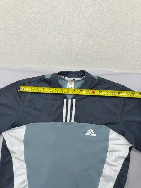 Adidas Men's Cycling Jersey Short Sleeve V-Neck Navy Stripes L