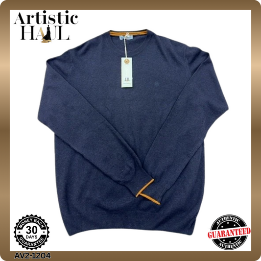 Harmont & Blaine Navy Men's Multicolor Sweater – Size XL, Crew Neck