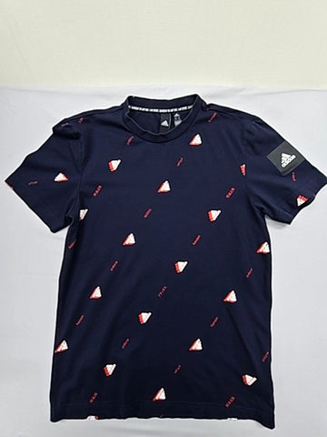 Adidas Navy Triangle Pattern XS Short Sleeve Crewneck T-Shirt Unisex