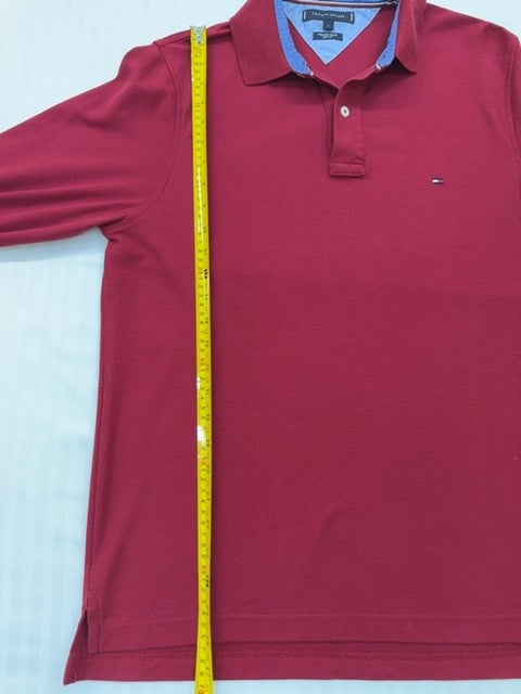 Tommy Hilfiger Men's Primary Red Slim Fit Polo Shirt Size L