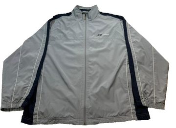 Grey And Navy Vintage Reebok Windbreaker Jacket - Size M